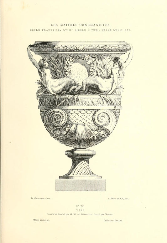 French Baroque Ornament Engraving – Plate 75, Les Maîtres Ornemanistes (1880) – Antique Architectural Art Print