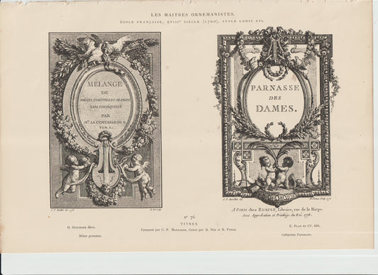 “French Decorative Arts Title Page — ‘Mélange de Compositions Décoratives’ — Louis XV Style Ornamental Design Print”