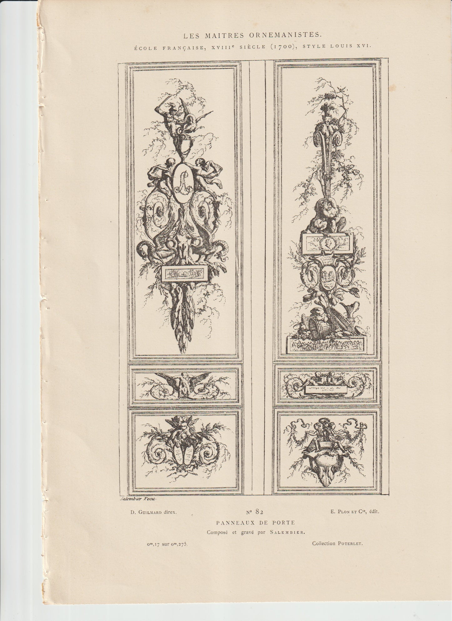 “Les Maîtres Ornemanistes No. 82 — Salembier ‘Panneaux de Porte’ — Antique Architectural Engraving (Plon et Cie)”