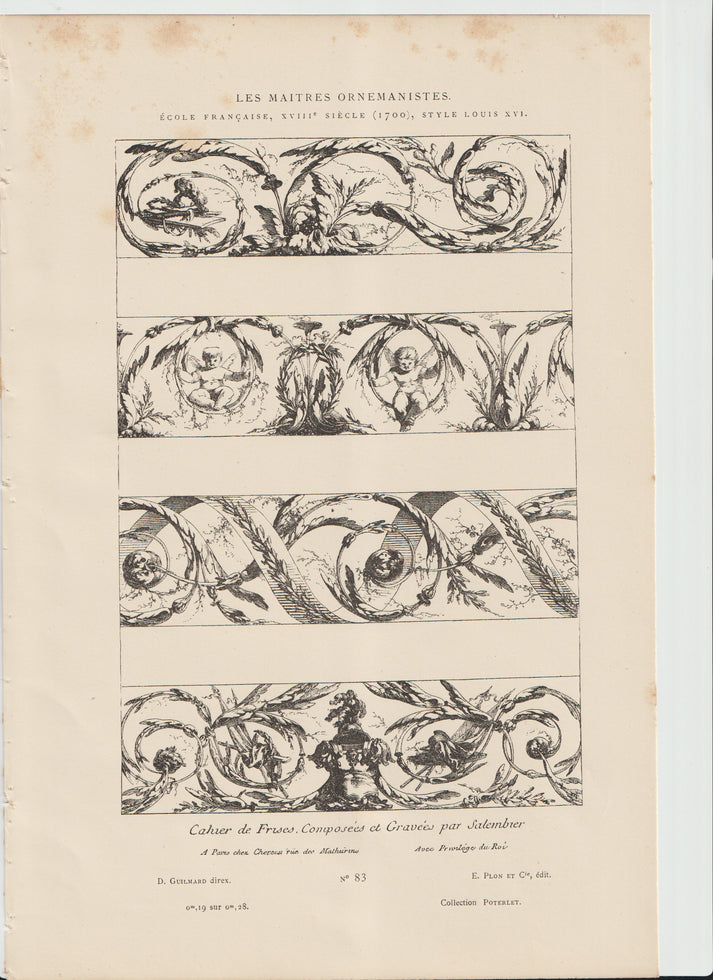 “Antique Louis XVI Frieze Designs — 19th‑C Audran Engraving, Ornamenta ...