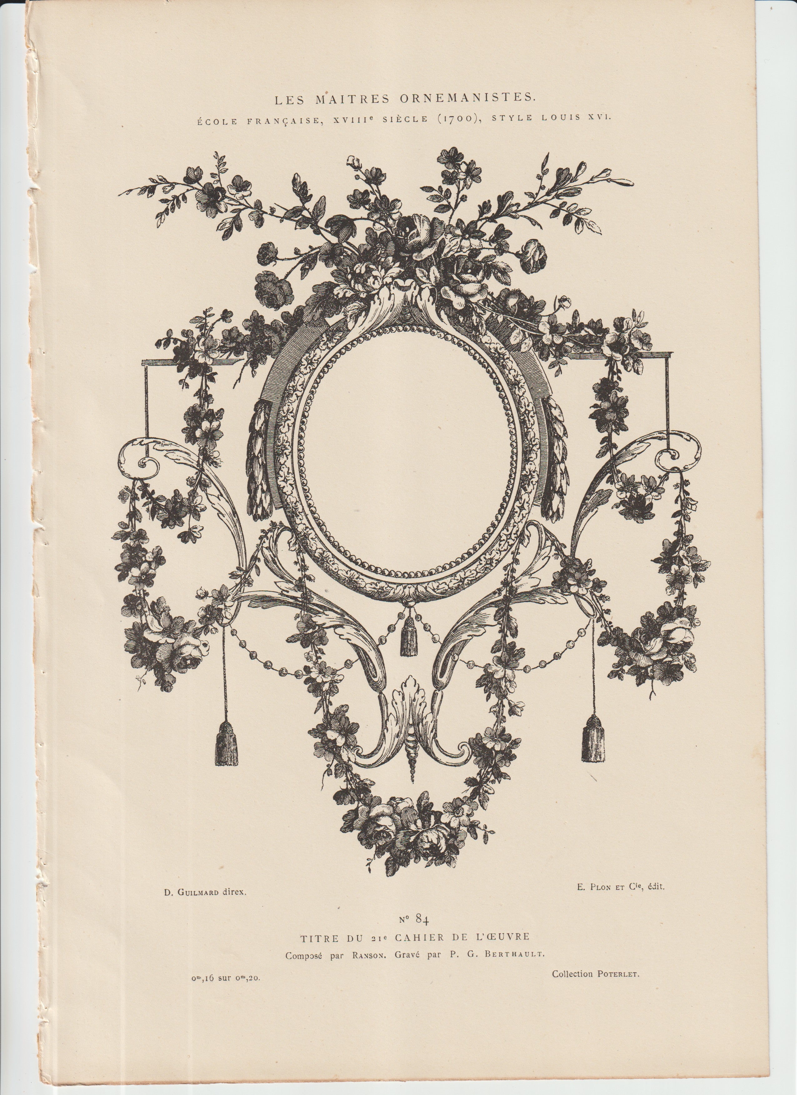 “Louis XVI Ornamental Title Page – Ranson & Berthault – Plate 84, Les ...