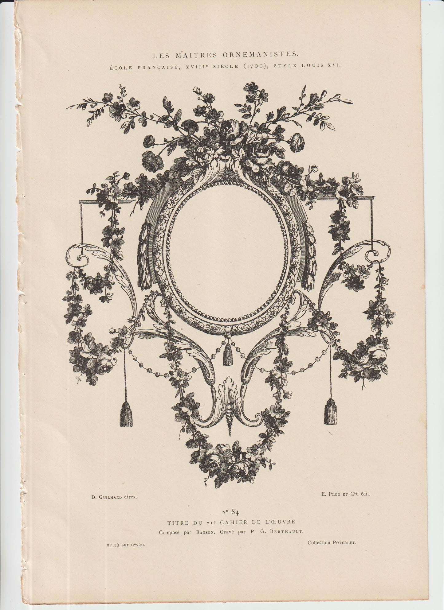 “Louis XVI Ornamental Title Page – Ranson & Berthault – Plate 84, Les Maîtres Ornemanistes (c.1860 Plon et Cie)”