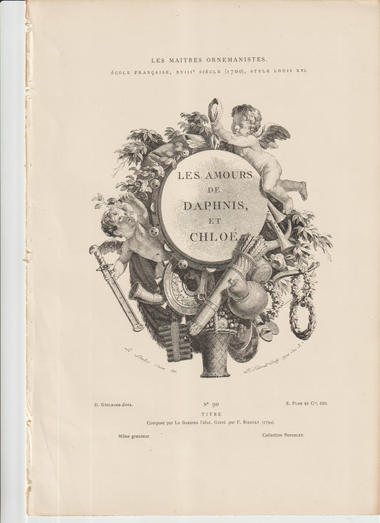 • 	“Les Amours de Daphnis et Chloé — Plate 90 — Le Barbier l’aîné (design), Ribault (engraving)”