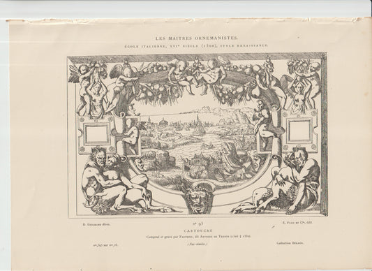 “Antonio Fantuzzi Renaissance Ornament – Fontainebleau School Architectural Engraving”