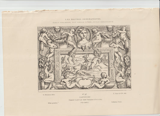 “Cartouche After Andre Schiavone — Engraved by Andrea Camucce, Les Maîtres Ornemanistes No. 97”